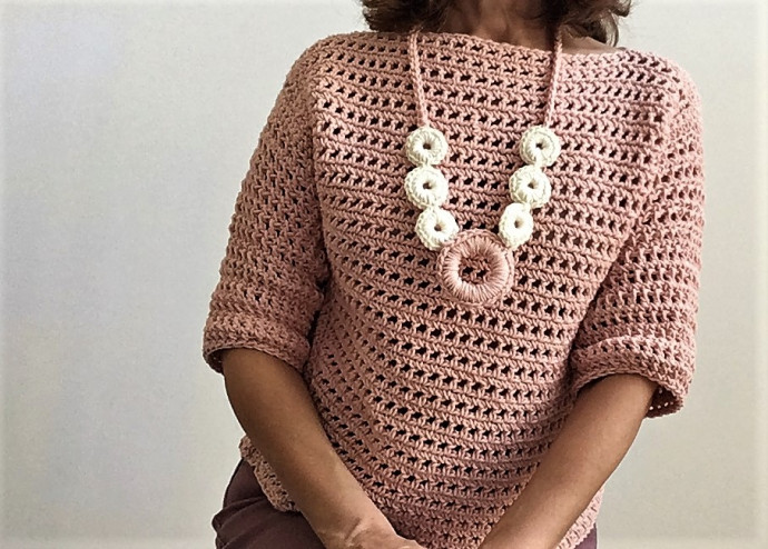 Crochet Beige Blouse