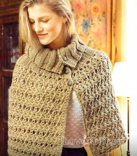 ​Crochet Beige Cape