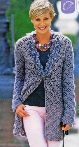 ​Crochet Cardigan with Rhombs