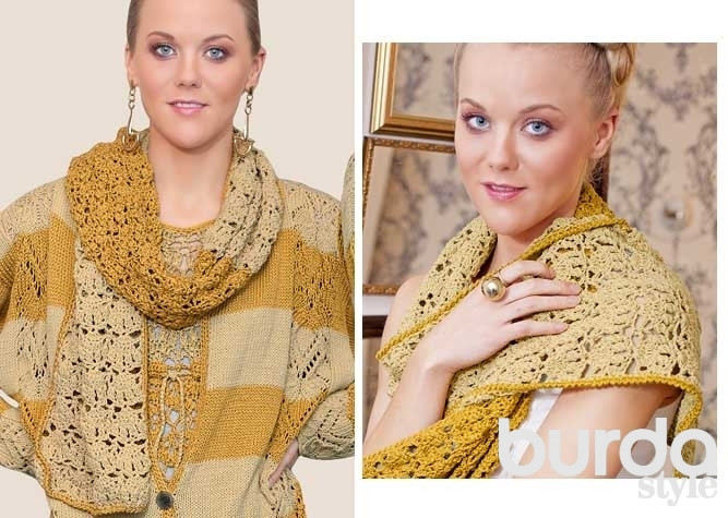 ​Crochet Vanilla and Ochre Scarf