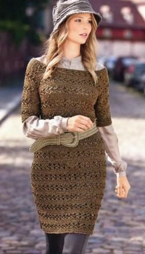 Brown Crochet Dress FREE CROCHET PATTERN — Craftorator