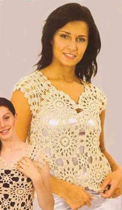 ​Crochet Top with Nice Motifs