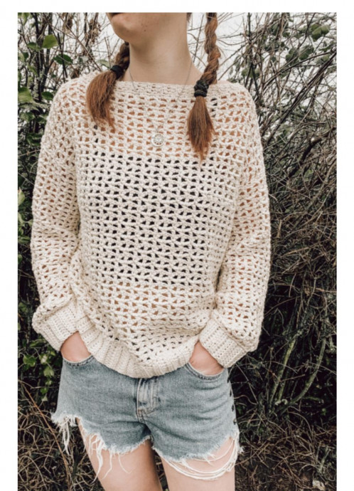 Crotchet Spring Mesh Sweater