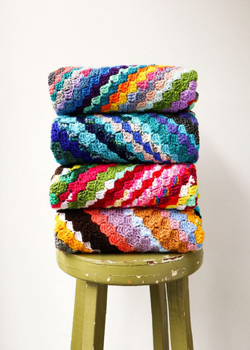 Scrappy Corner to Corner Crochet Blanket