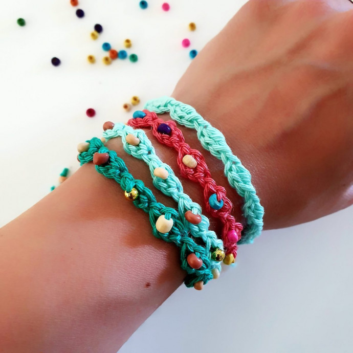 Leftover Yarn Crochet Bracelets