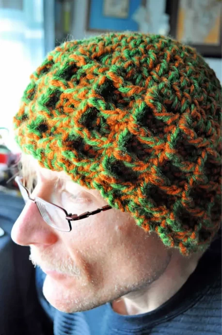Waffle Stitch Crochet Winter Hat