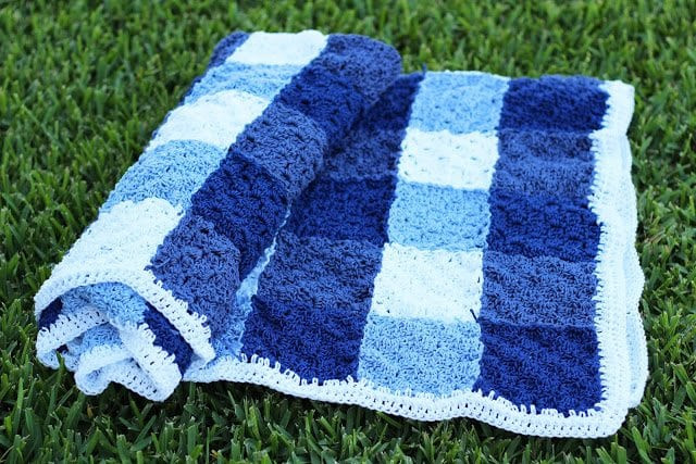 Crochet Gingham Picnic Blanket