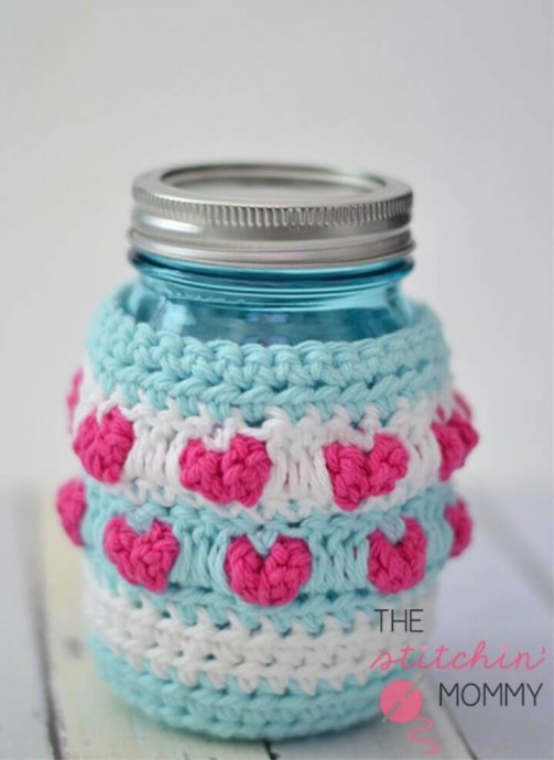 Free Crochet Mason Jar Gift Cozy Pattern