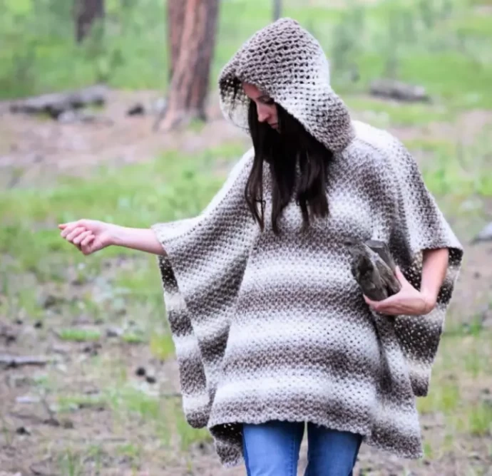 Crochet Driftwood Oversized Hooded Poncho Pattern