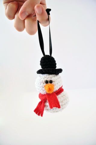 Crochet Snowman Ornament