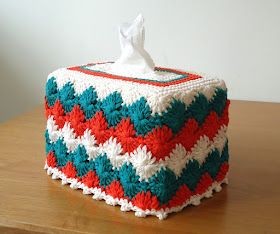 Crochet Catherine Wheel Tissue Box Cover