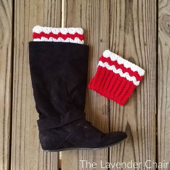 Crochet Peppermint Boot Cuffs