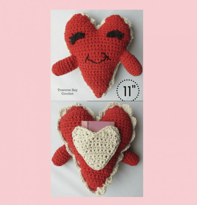 Crochet Heart Pillow