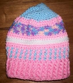 Crochet Pink Ski Hat