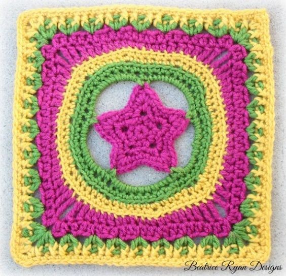 Crochet Granny’s Shining Star Square