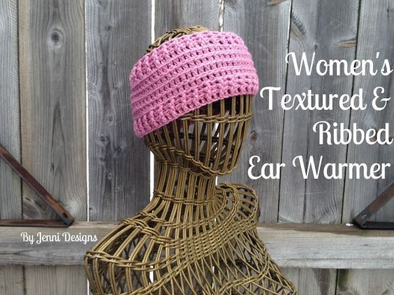 Crochet Women's Textured & Ribbed Ear Warmer