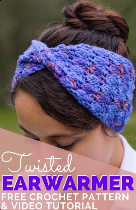 Crochet Twisted Earwarmer (Free Pattern)