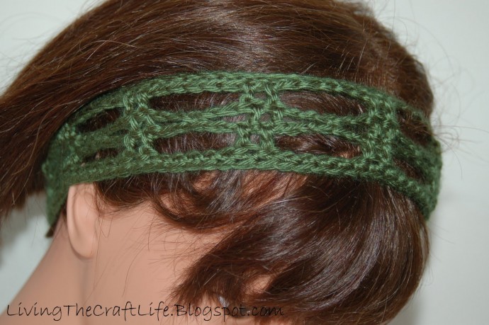 Crochet Lacy Diamonds Headband