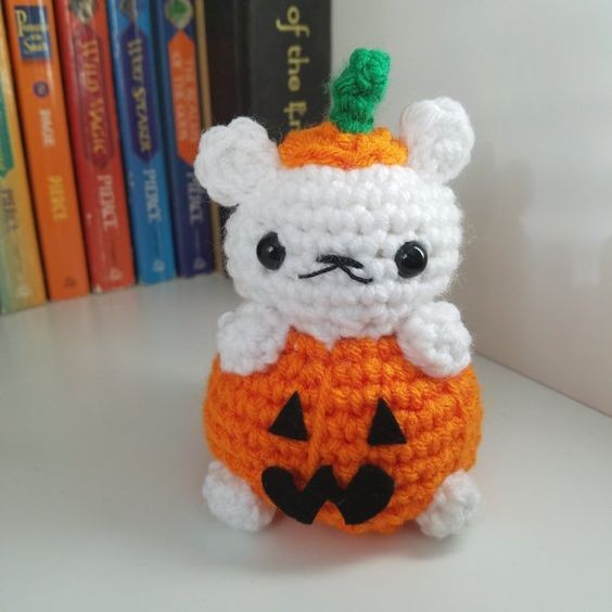 Crochet Pumpkin Bear Amigurumi