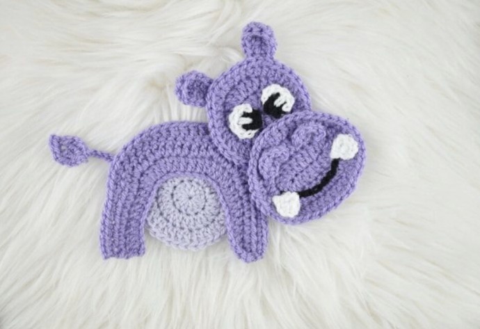 Beautiful Hippo Applique