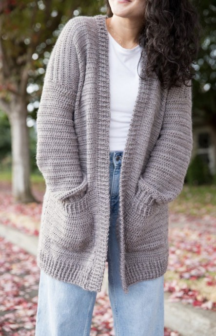 Easy Rectangle Cardigan – Free Crochet Pattern