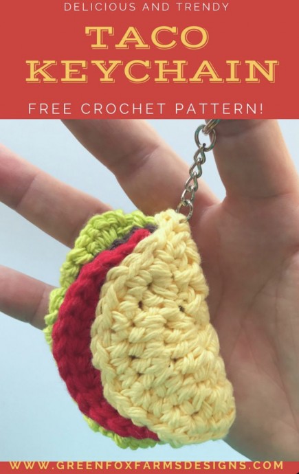 Taco Keychain – Free Crochet Pattern