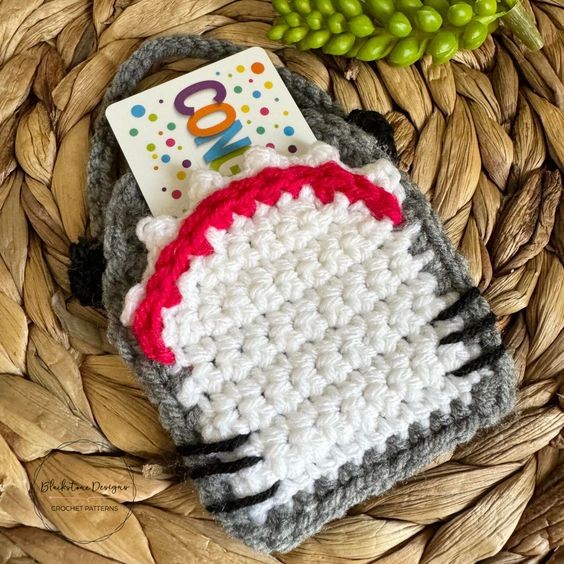 Crochet Shark Gift Card Holder