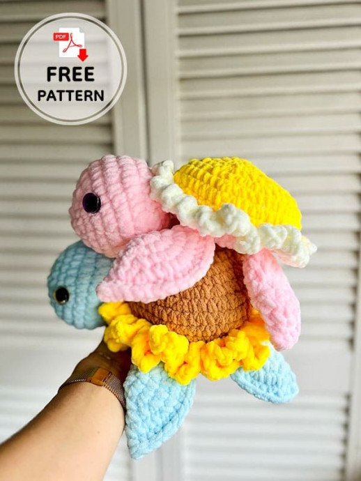 Crochet Sunflower Turtle