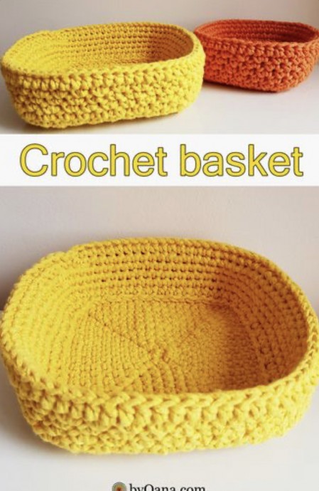 Free Crochet Pattern:  Lovely Square Basket