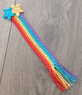 Crochet Rainbow Bookmark