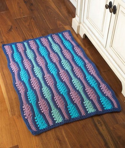 Crochet Textured Waves Rug