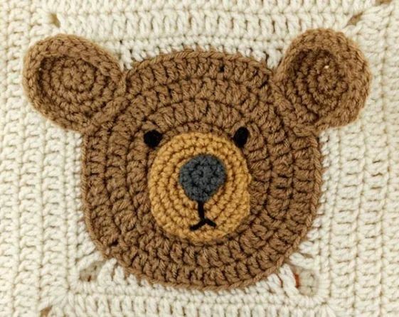 Crochet Teddy Bear Granny Squares Baby Blanket Free Pattern