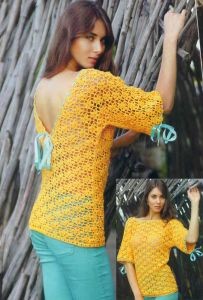 Crochet Sun-Kissed Cut-Out Pullover