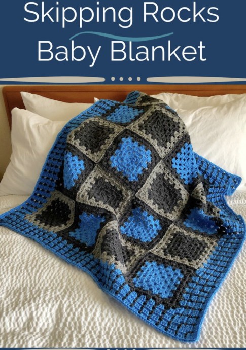 Free Crochet Pattern: Skipping Rocks Baby Blanket