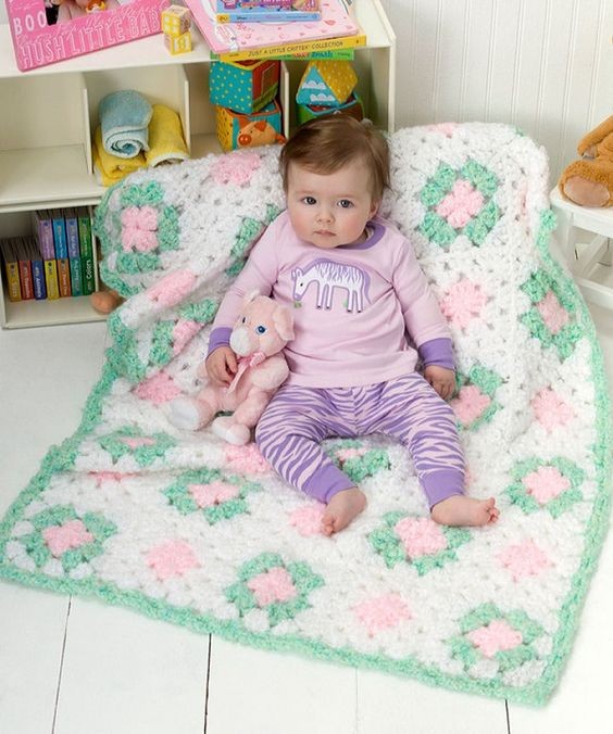 Crochet Flower in the Dell Baby Afghan