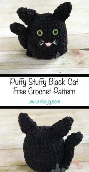 Free Crochet Pattern: Puffy Stuffy Black Cat