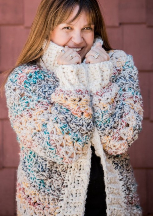 Crochet Sierra Oversized Cozy Cardigan (Free Pattern)