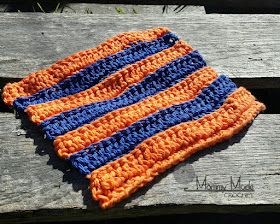 Crochet Textured & Striped Washcloth