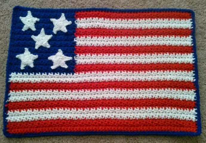 Crochet American Flag Placemat