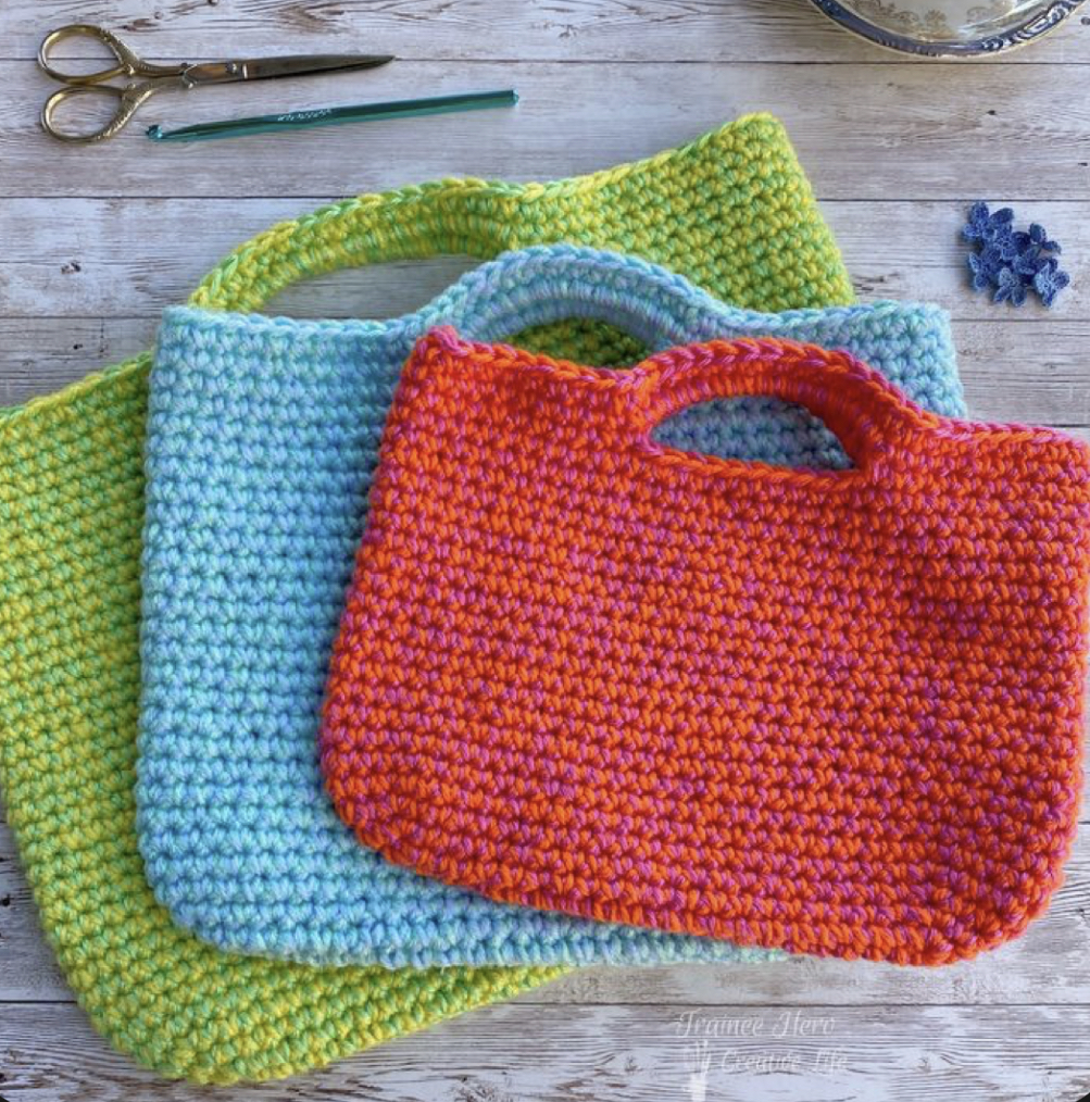 Crochet Project Bags in 3 sizes (Free Pattern) FREE CROCHET PATTERN