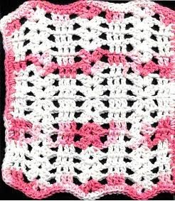 Crochet Strawberry Cream Dishcloth