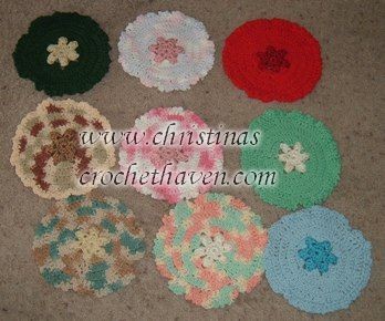 Crochet Fancy Flowers Dishcloth