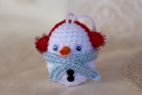 Crochet Snowman with Earmuffs