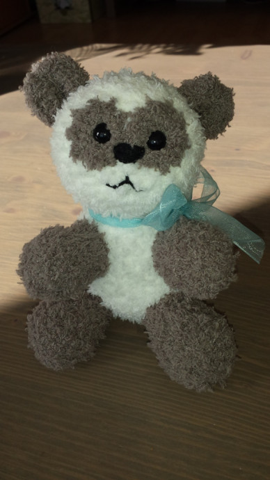 Crochet Fuzzy Panda Toy