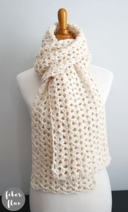 Crochet Sweet Cream Scarf