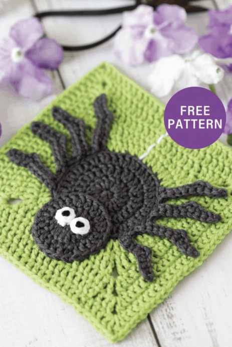 Free Crochet Pattern: Creepy Crawly Granny Square