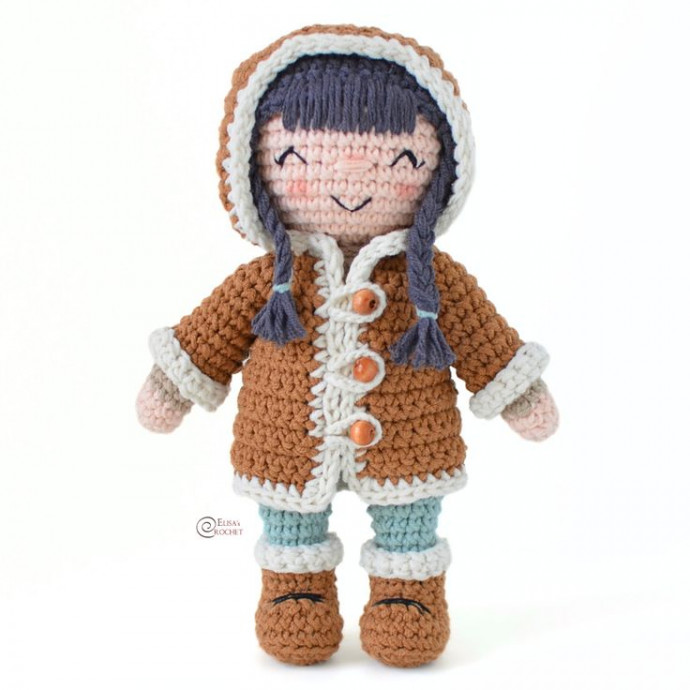 Crochet Inuit Girl Doll Toy