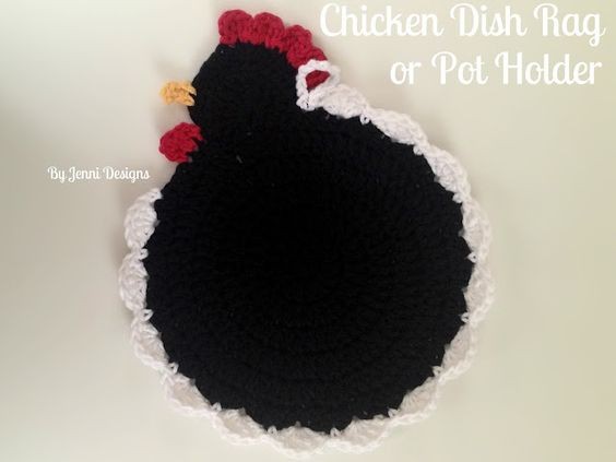 Crochet Chicken Dish Rag or Pot Holder