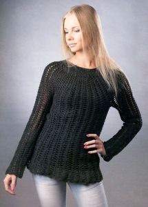 Crochet Classic Seamless Lace Pullover