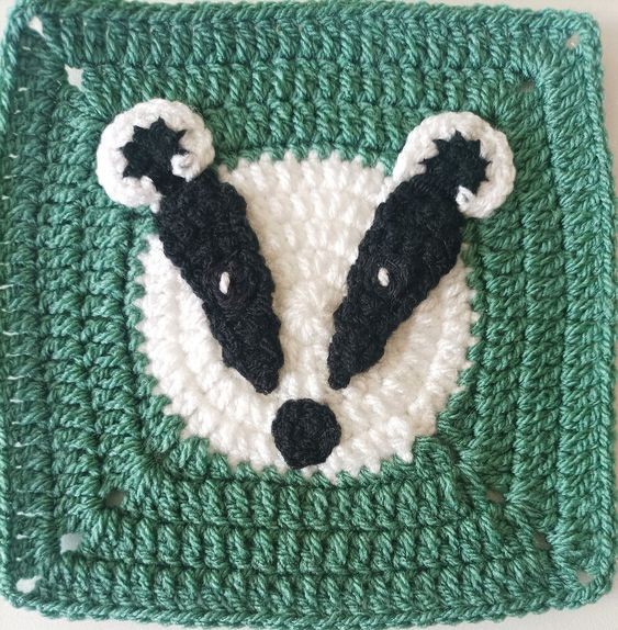 Crochet Badger Granny Square